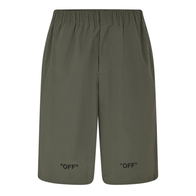 Off White Mens Woven Shorts Army Green male S