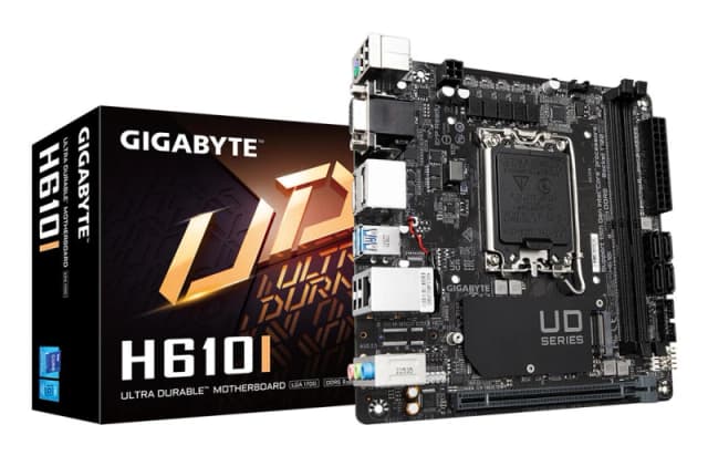 Gigabyte Gigabyte H610I Motherboard - Supports Intel Core 14th CPUs, 4+1+1 Hybrid Digital VRM, up to 5600MHz DDR5, 1xPCIe 3.0 M.2, GbE LAN, USB 3.2 Ge