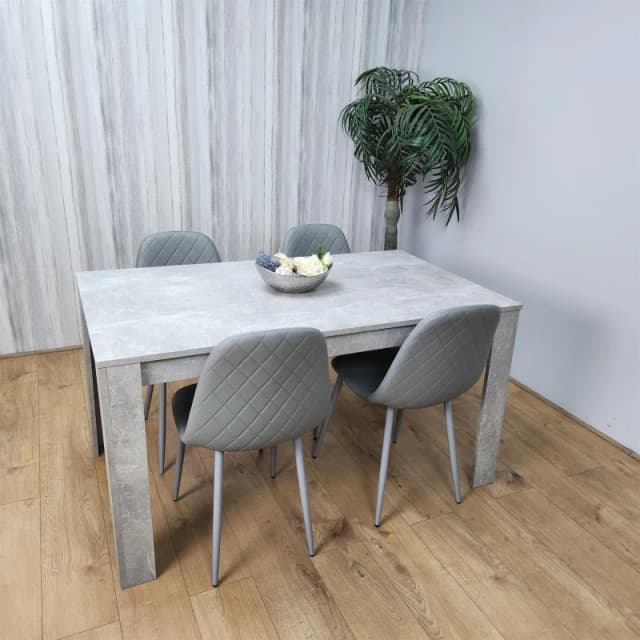 KOSY KOALA Kosy Koala Dining Table Set with 4 Chairs Dining Room and Kitchen table set of 4 in Grey Grey One Size Unisex 5060711589343