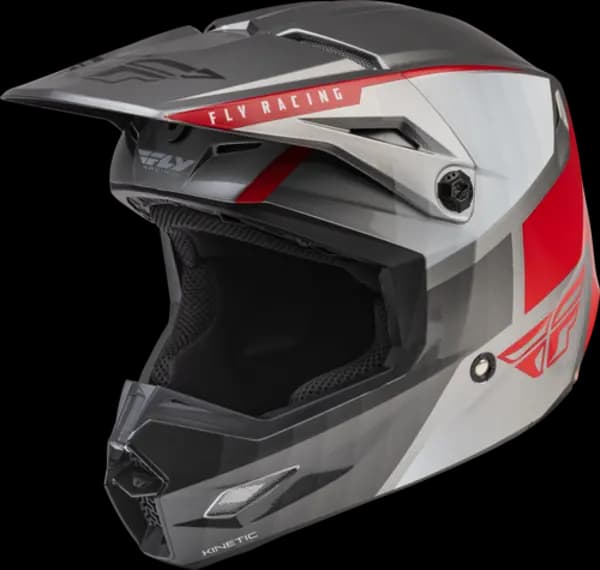 FLY Racing Kinetic Drift Charcoal Lite Grey Red Offroad Helmet Size XS