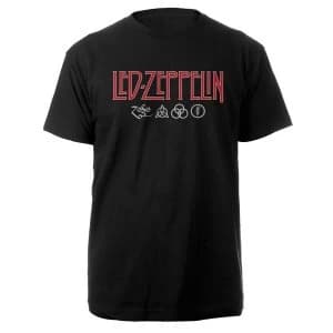 Led Zeppelin - Logo & Symbols Mens X-Large T-Shirt - Black