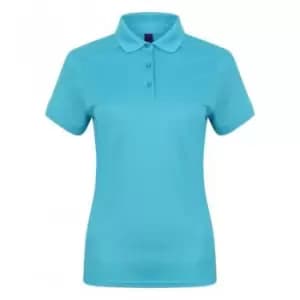 Henbury Womens/Ladies Stretch Microfine Pique Polo Shirt (S) (Turquoise)