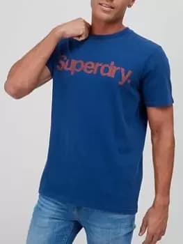 Superdry Vintage Core Logo T-Shirt - Mid Blue Size L, Men