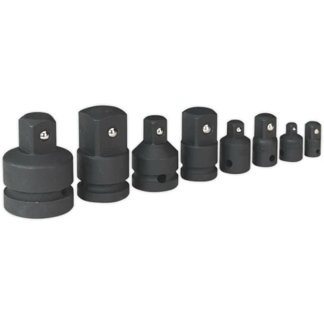 Loops 8 Piece Impact Socket Adaptor Set - Drop Forged Steel - Corrosion Resistant Metallics