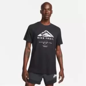 Nike Dri-FIT Mens Trail Running T- Shirt - Black