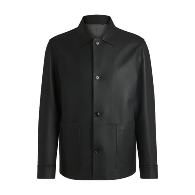 Boss Mens C Markin Leather Jacket Black male 40 (50)