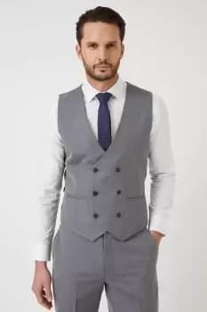 Mens Tailored Fit Charcoal Herringbone Waistcoat