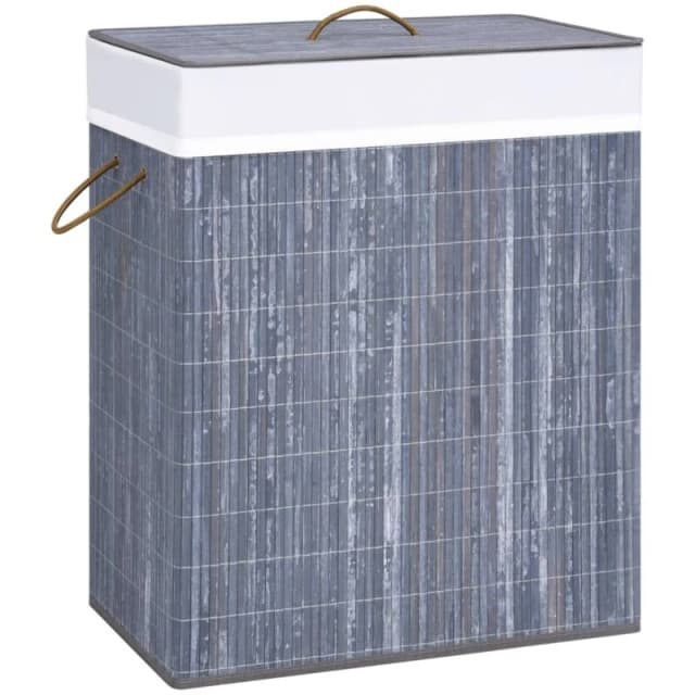 VIDAXL Bamboo Laundry Basket Grey 100 L vidaXL 8720286010631