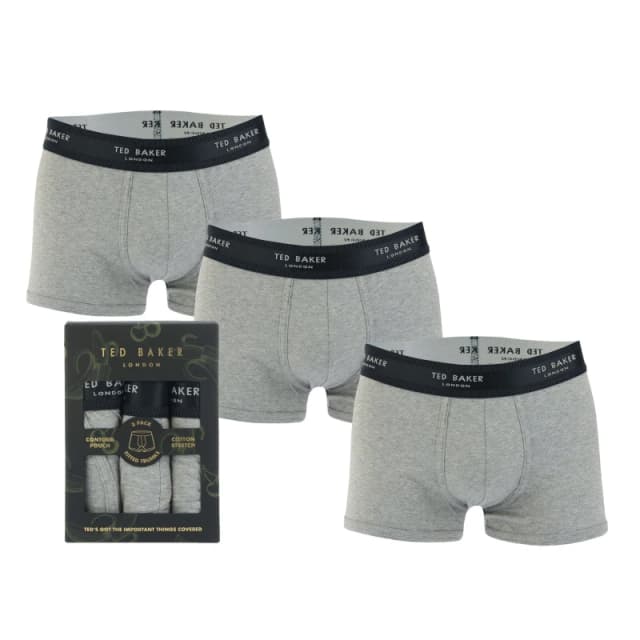Ted Baker 3 Pack Trunks - Grey Grey XL