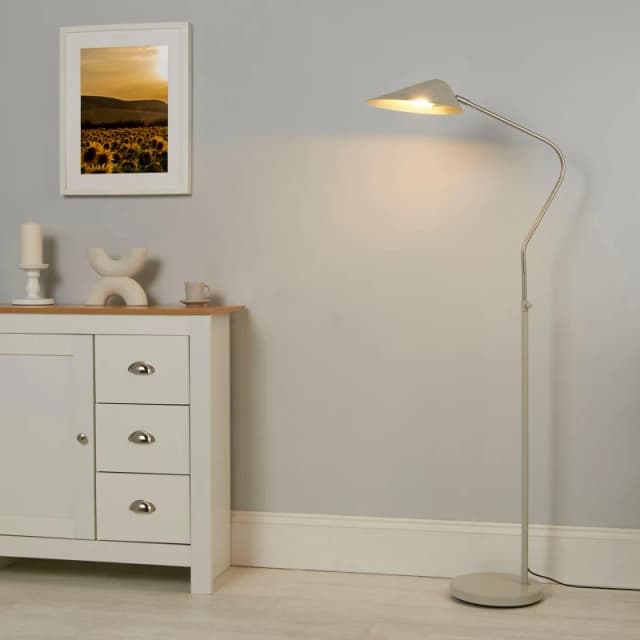 Lighting Collection Metal Shade Floor Lamp Grey unisex One Size