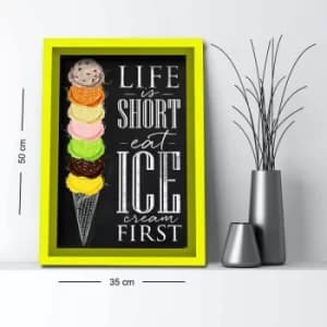 3550AHS-034 Multicolor Decorative Framed MDF Painting