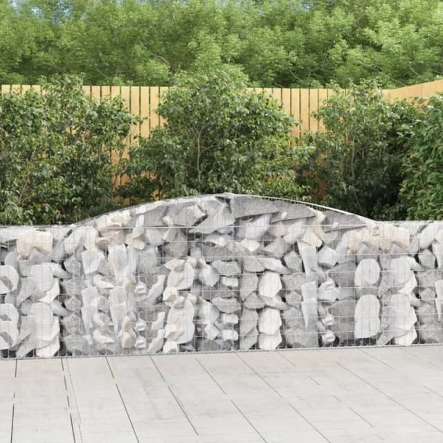 VIDAXL Arched Gabion Baskets 3 pcs 400x30x100/120cm Galvanised Iron Vidaxl 8720845574505