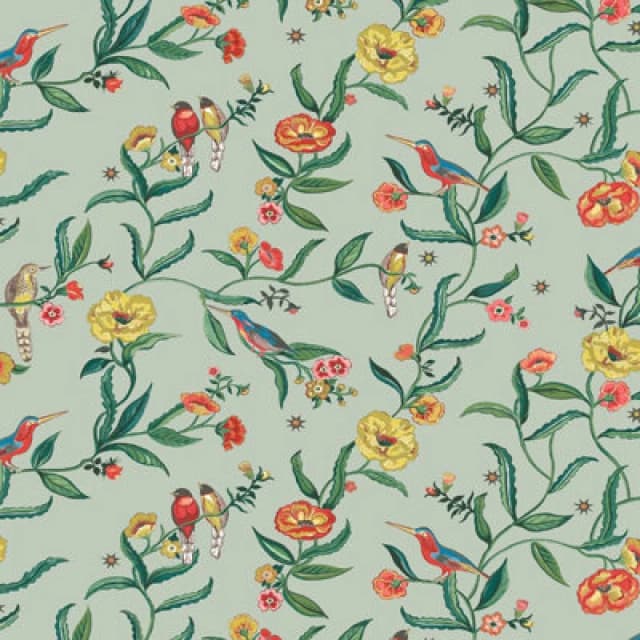Muriva Cath Kidston Summer Birds Wallpaper Sage 182551