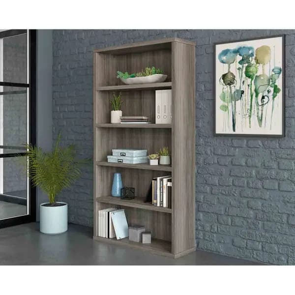Affiliate 5 Shelf Bookcase W884 x D288 x H1676mm Hudson Elm Finish - 5427457 -