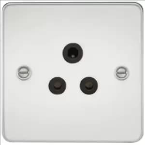 KnightsBridge Flat Plate 5A unswitched socket - polished chrome with Black insert