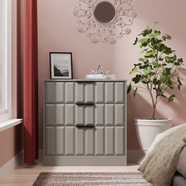 Ready Assembled 2 U Seattle 3 Drawer Deep Chest (Ready Assembled) in Grey Size: Medium Grey Unisex Medium