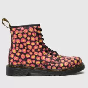 Dr Martens Black & Pink 1460 Girls Junior Boots