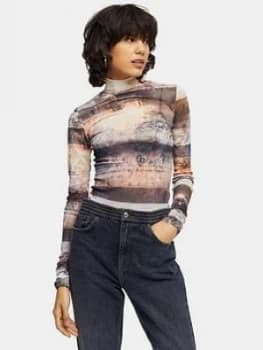 Topshop Landscape Funnel Top - Multi