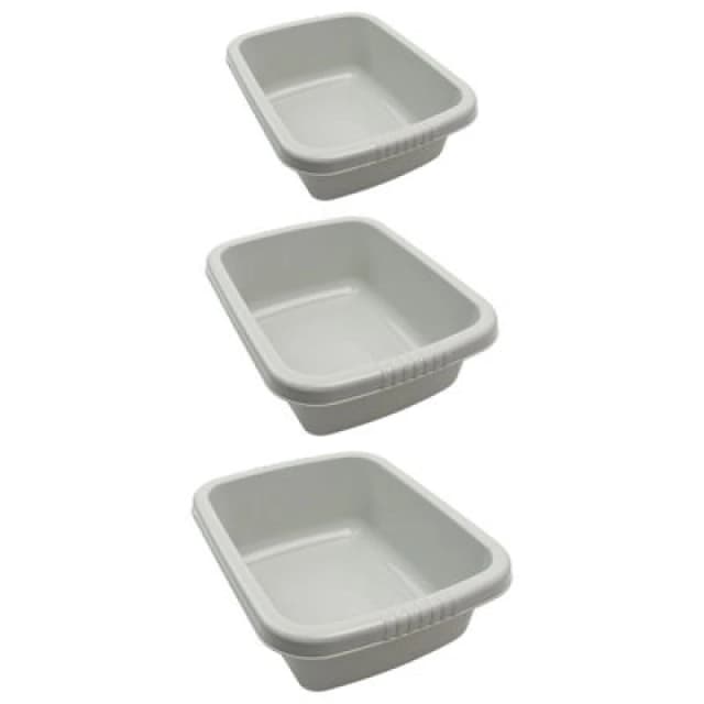 Jvl Plastic Washing Up Cleaning Bowls, Nestable, Set Of 3, 5.5L, 9.5L, 15.5L