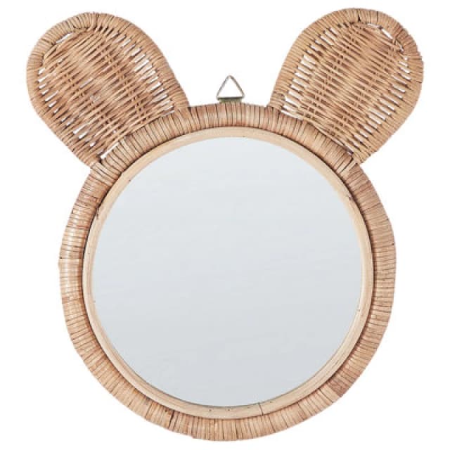 Beliani Wall Mirror Ashanti 30 Cm 33cm Rattan Natural