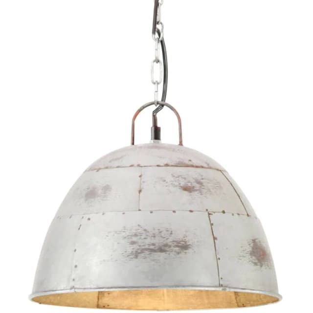 VIDAXL Industrial Vintage Hanging Lamp 25 w Silver Round 31cm E27 Vidaxl 8720286024300