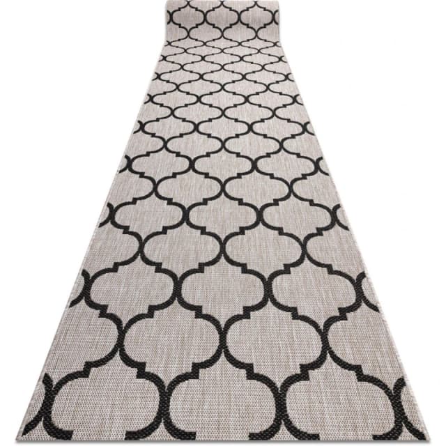 RugsX Runner Sizal Floorlux Design 20608 Moroccan Trellis Silver / Black 70 70X220 Cm