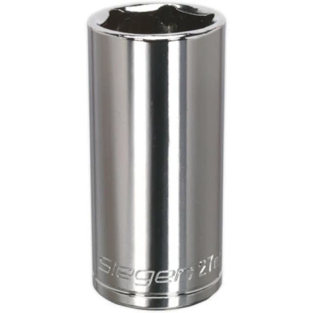 Loops 27mm Chrome Plated Deep Drive Socket - 1/2" Square Drive High Grade Carbon Steel Metallics