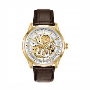 Bulova Silver and Brown 'Automatic' Automatic Watch - 97A138 - multicoloured