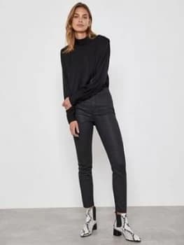 Mint Velvet Ohio Coated Sculpt Jegging - Black