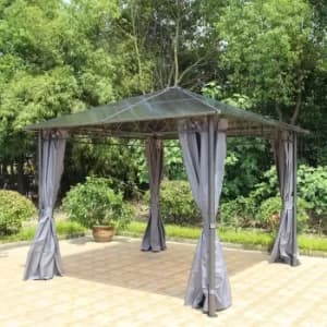 Zurich Polycarbonate 3m x 3m Grey Gazebo Grey