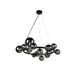 Astros 14 Light Globe Pendant Ceiling Light Matt Black, Mirror Grey, G9