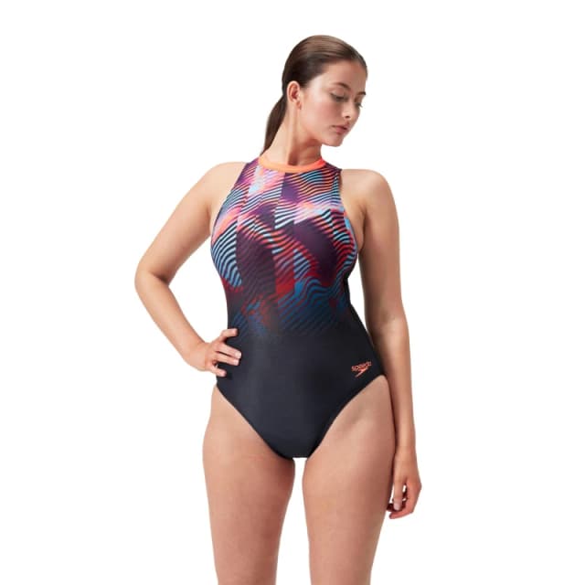 Speedo Womens One Piece Swimsuit - Black Female 8