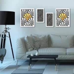 4P3040BCT017 Multicolor Decorative Framed MDF Painting (4 Pieces)