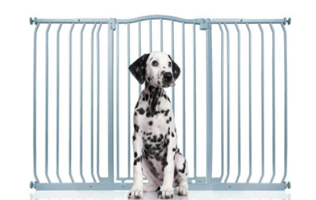 Bettacare Extra Tall Curved Top Dog Gate, 143Cm - 152Cm, Matt Grey, Extra Tall 100Cm In Height, Pressure Fit Pet Gate