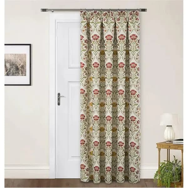Home Curtains Vermont Tapestry Chenille Lined Door Curtain - Red 65x84