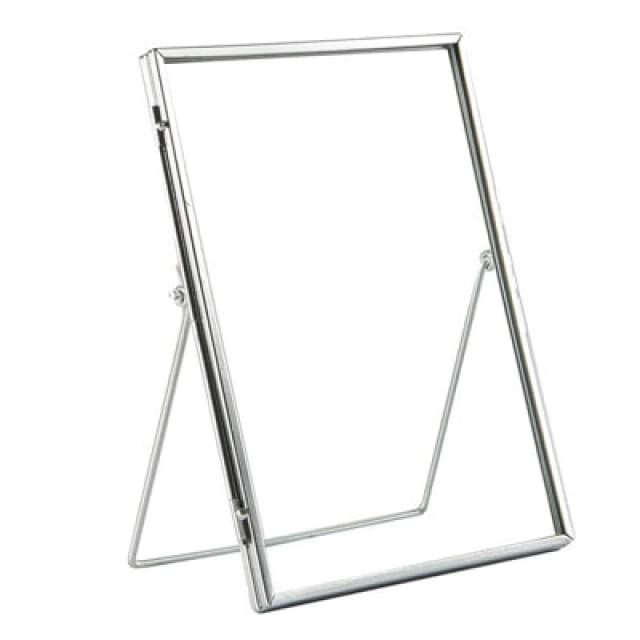 Nicola Spring Standing Metal Photo Frame - 6" X 8" - Silver - Picture Frame Freestanding Frame Display Poster Frame