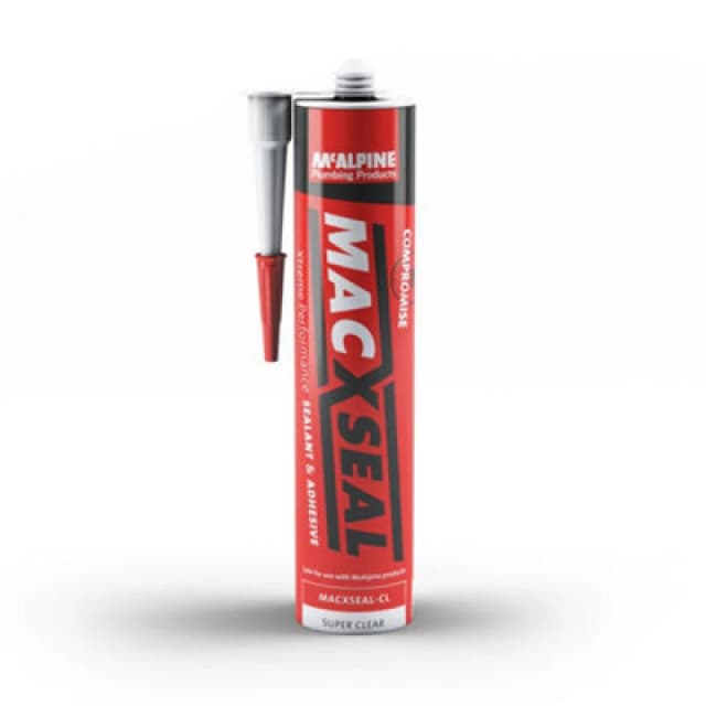McAlpine MACXSEAL-CL Hybrid Sealant & Adhesive 290ml CLEAR Red