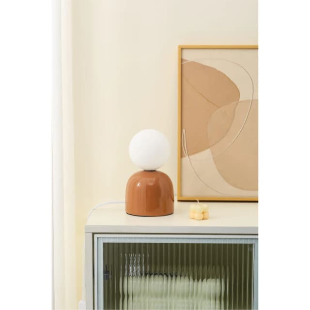 K Living Manila Brown Ceramic Table Lamp Brown unisex One Size