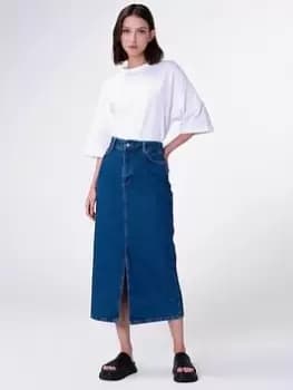 Aligne Greta Denim Midi Skirt - Mid Wash