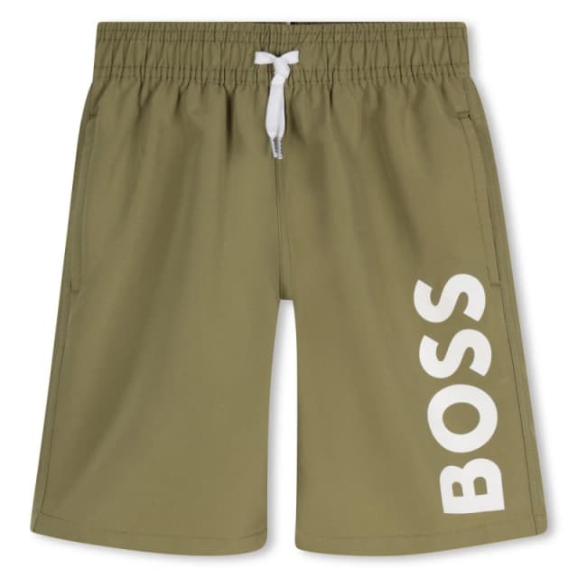 Boss Kids HUGO Logo Lightweight Swim Shorts Laurier 673 male 6 Yrs
