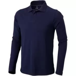 Elevate Mens Oakville Long Sleeve Polo Shirt (L) (Navy)