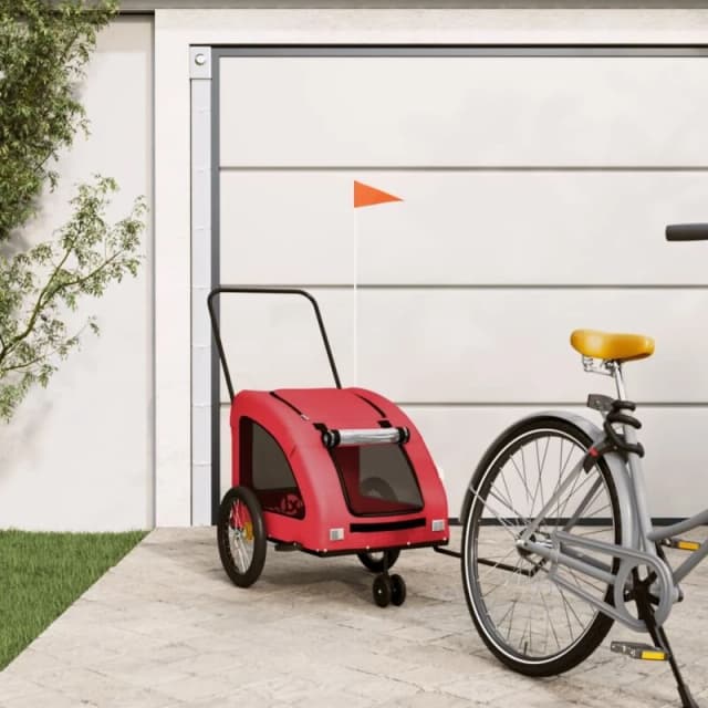 VIDAXL Pet Bike Trailer Red Oxford Fabric and Iron Vidaxl 8720845770709