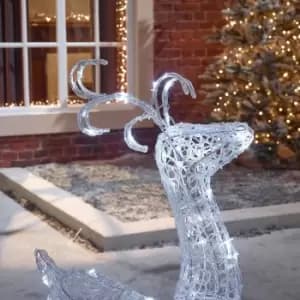 The Winter Workshop - Ivandoe The 87Cm Spun Acrylic Christmas Reindeer With Sleigh
