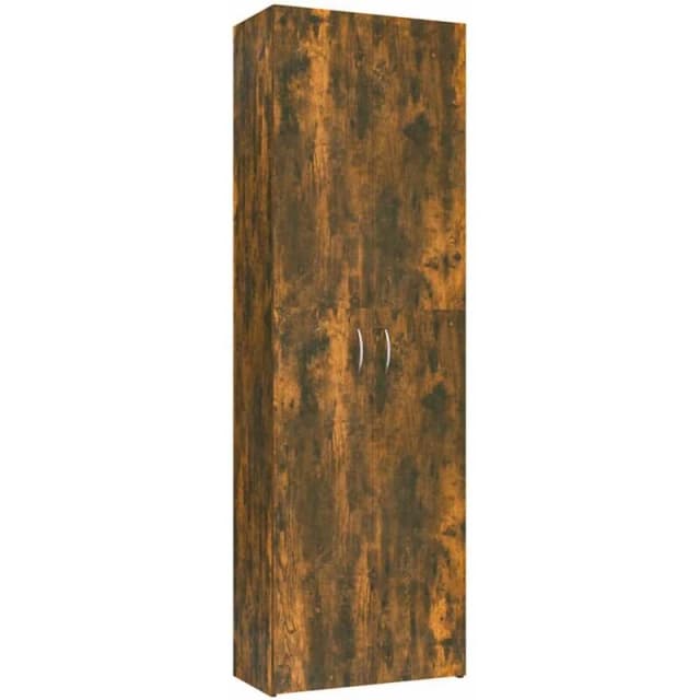 Vidaxl Office Cabinet Smoked Oak 60X32X190 Cm Engineered Wood, Brown 815279