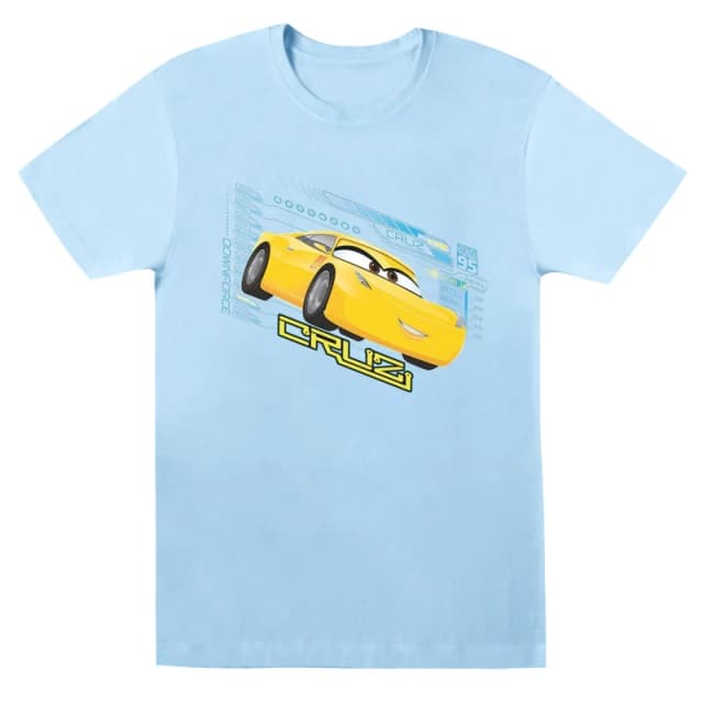 Disney Men Cars Cruz Ramirez T-Shirt in Baby Blue Size: Small Baby Blue S Male 5059568310156