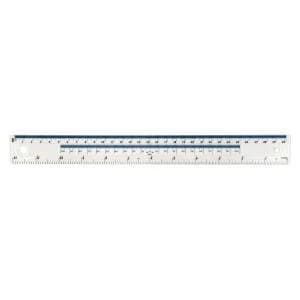 Ruler Plastic Shatter resistant 10ths 16thsinch And Millimetres 300mm