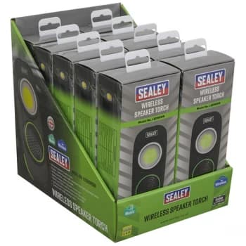 Sealey LED50WSDB Rechargeable Torch + Wireless Speaker 10W COB LED...