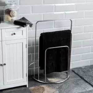 Bath Vida 3 Tier Towel Stand Curved - Silver