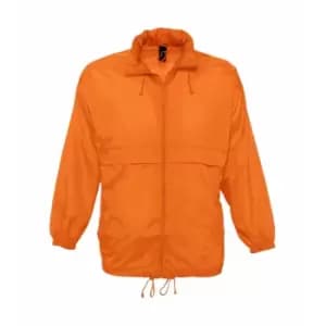 SOLS Unisex Surf Windbreaker Lightweight Jacket (M) (Orange)
