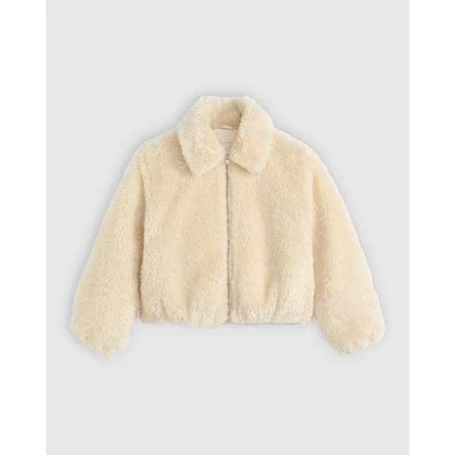 Levis Womens Elle Sherpa Lined Denim Sherpa Jacket White Swan female 10 (S)